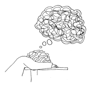 Cartoon of jumbled thoughts
