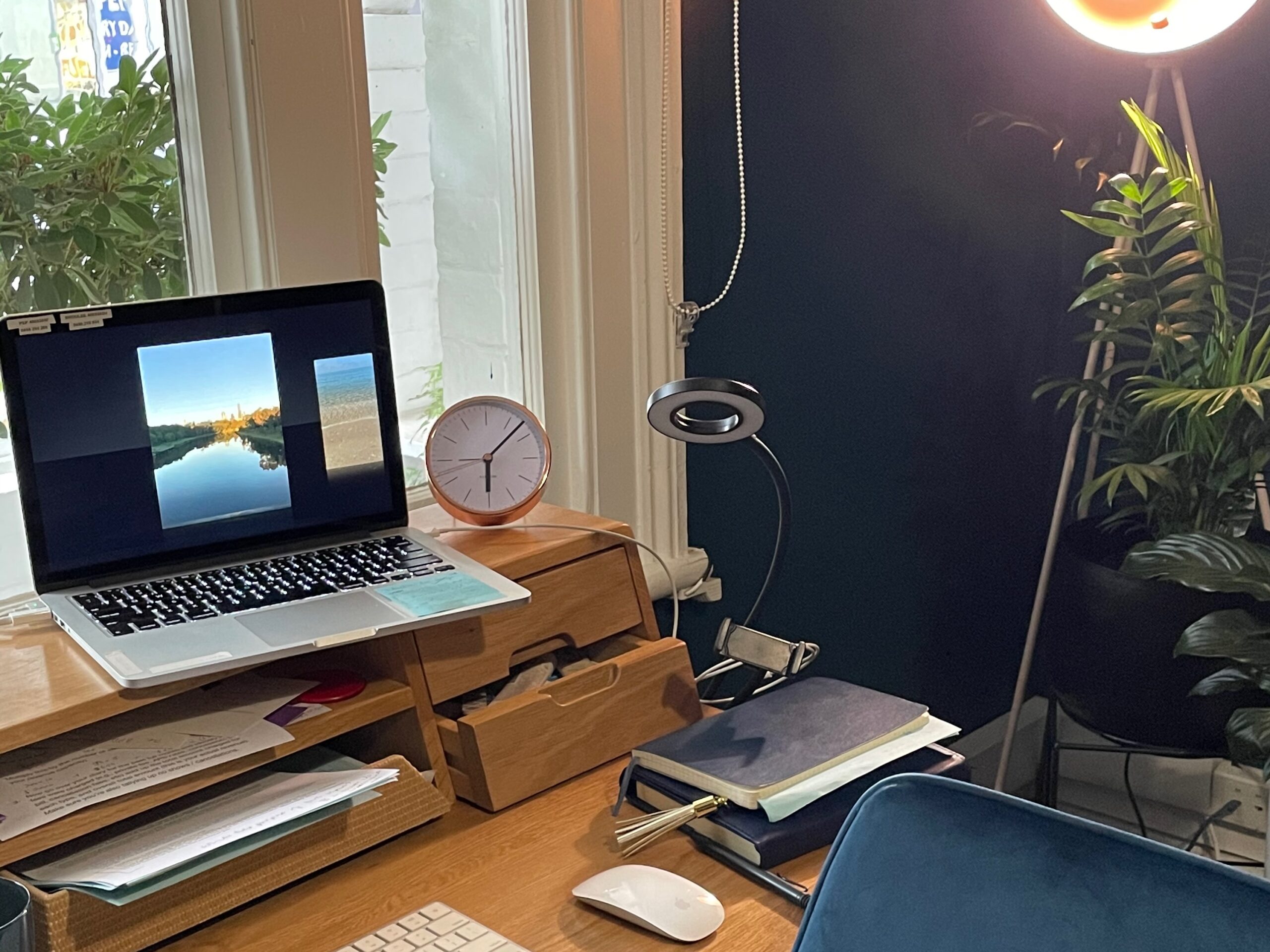 Quiet professional workspace representing performing without an audience